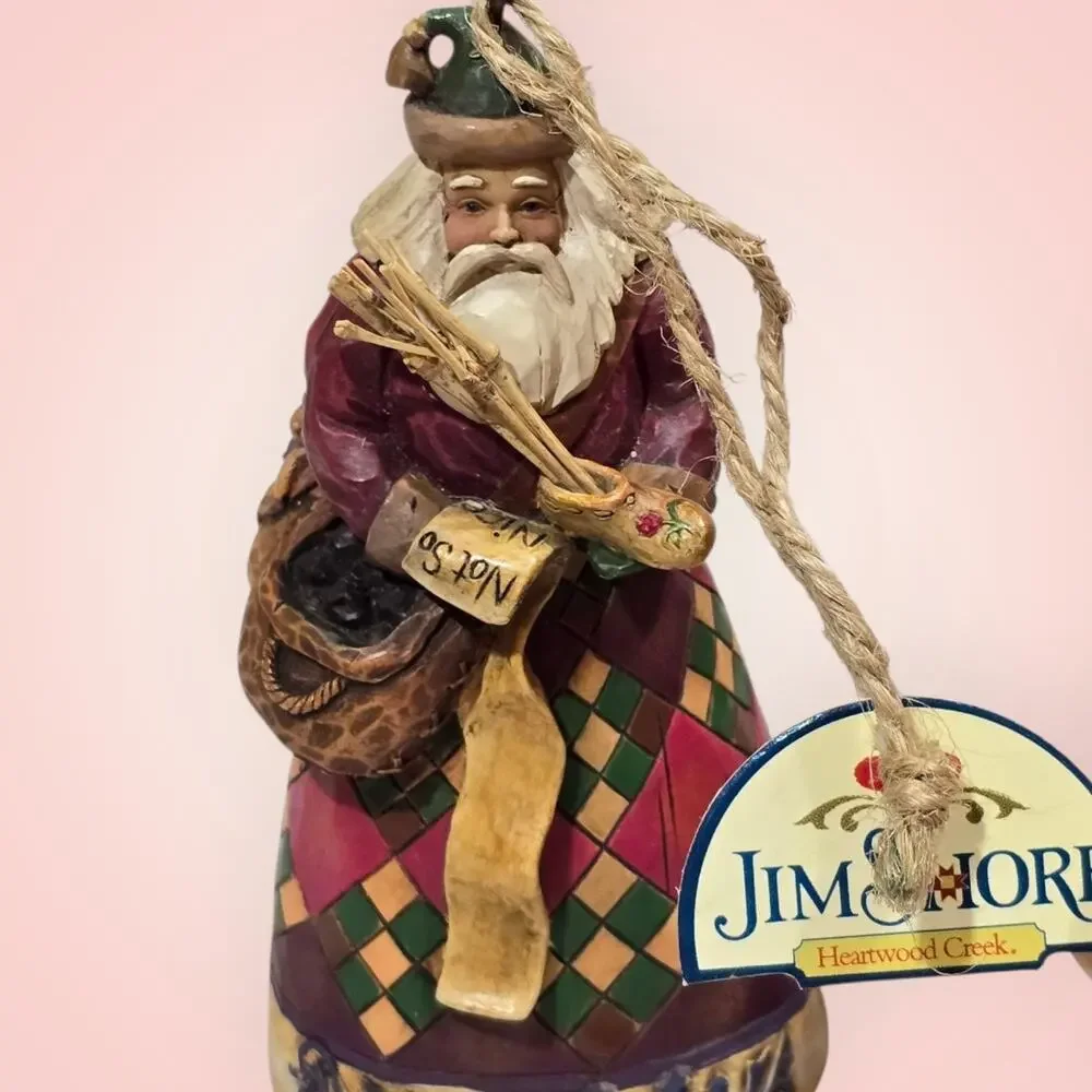 Jim Shore Heartwood Creek He Knows Naughty / Nice Santa 2006 Double Sided Enesco